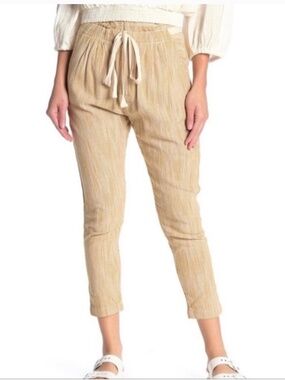 Free People Light at Sunrise Textured Crop Striped Pants Size 6